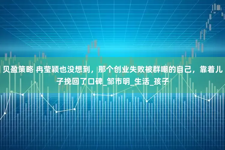 贝盈策略 冉莹颖也没想到，那个创业失败被群嘲的自己，靠着儿子挽回了口碑_邹市明_生活_孩子