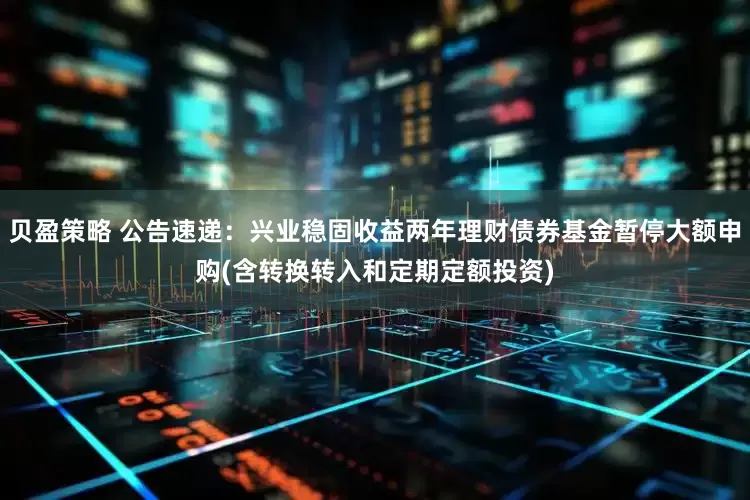 贝盈策略 公告速递：兴业稳固收益两年理财债券基金暂停大额申购(含转换转入和定期定额投资)